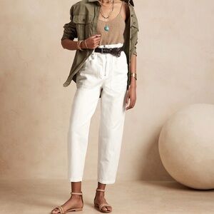 Banana Republic Cream High-Waisted Pants
